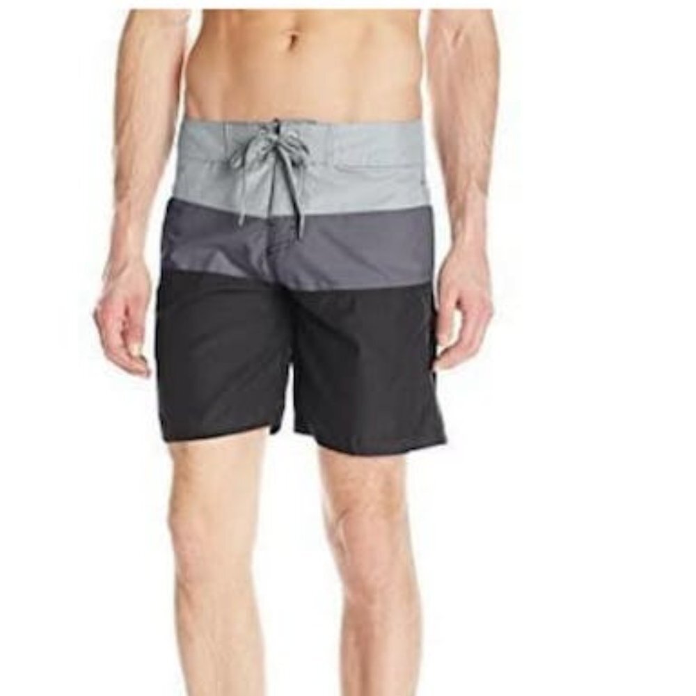 Kanu Surf Mens Phinn Solid Panel Board Short, Grey, Size 34